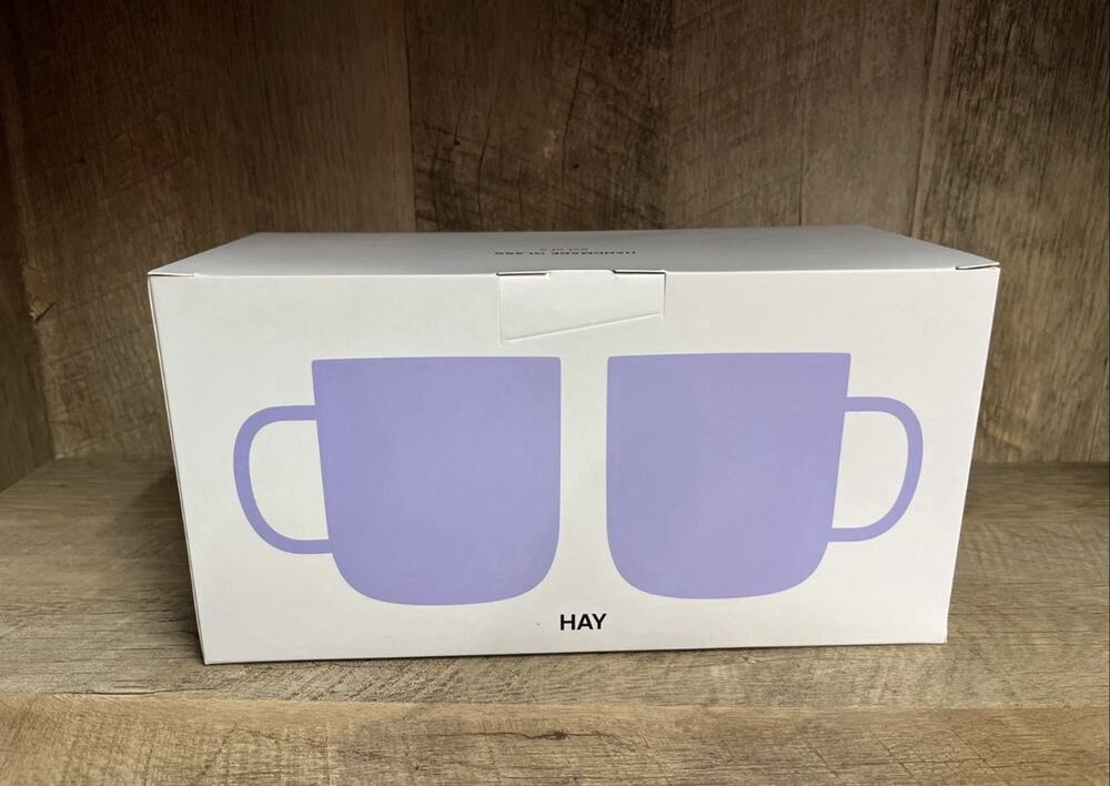 HAY Borosilicate Handmade Glass Mugs Set Of 2 Year Jade 350 ML/11.75 OZ. - NEW